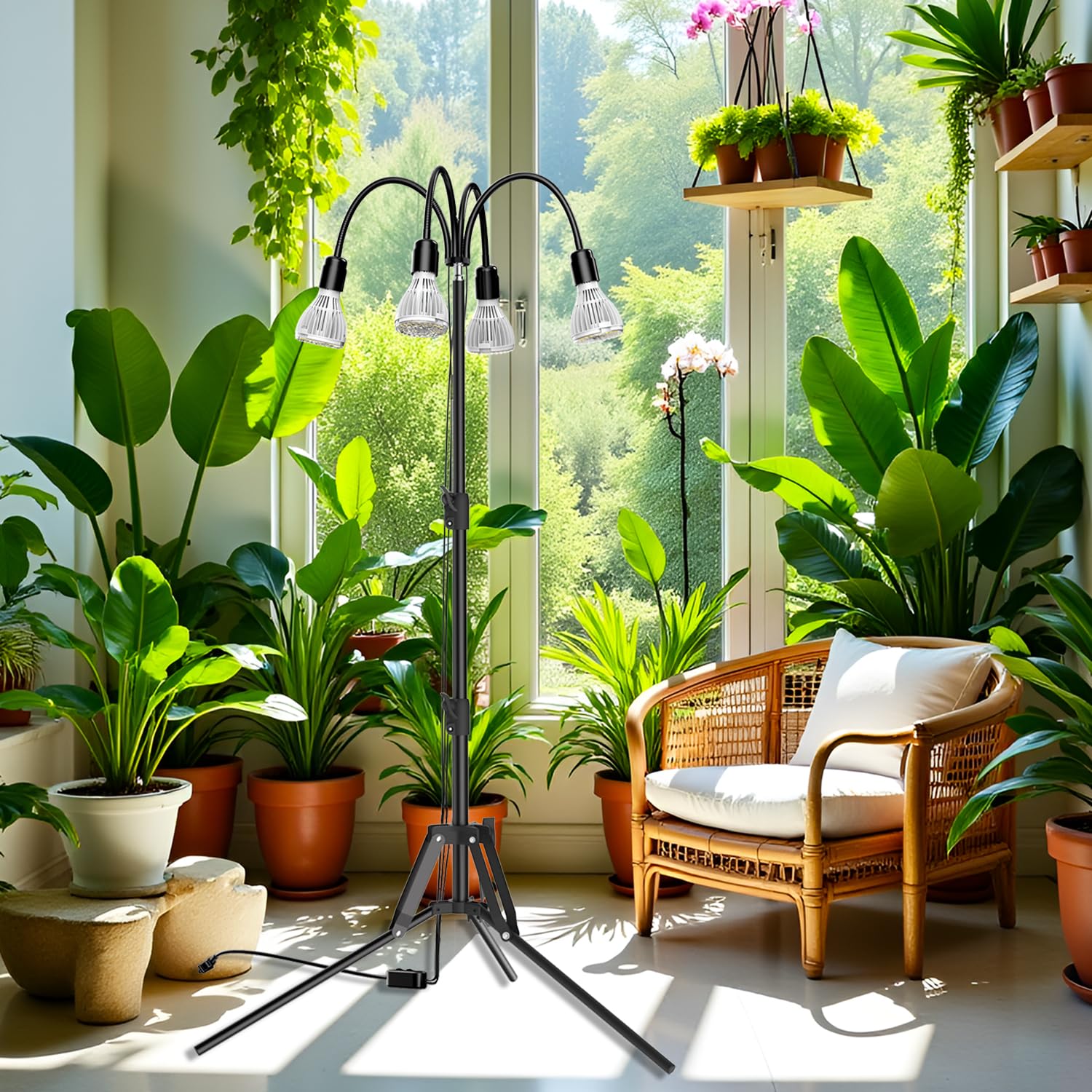 SANSI light spreading over plant shelf demonstrating uniform coverage benefit