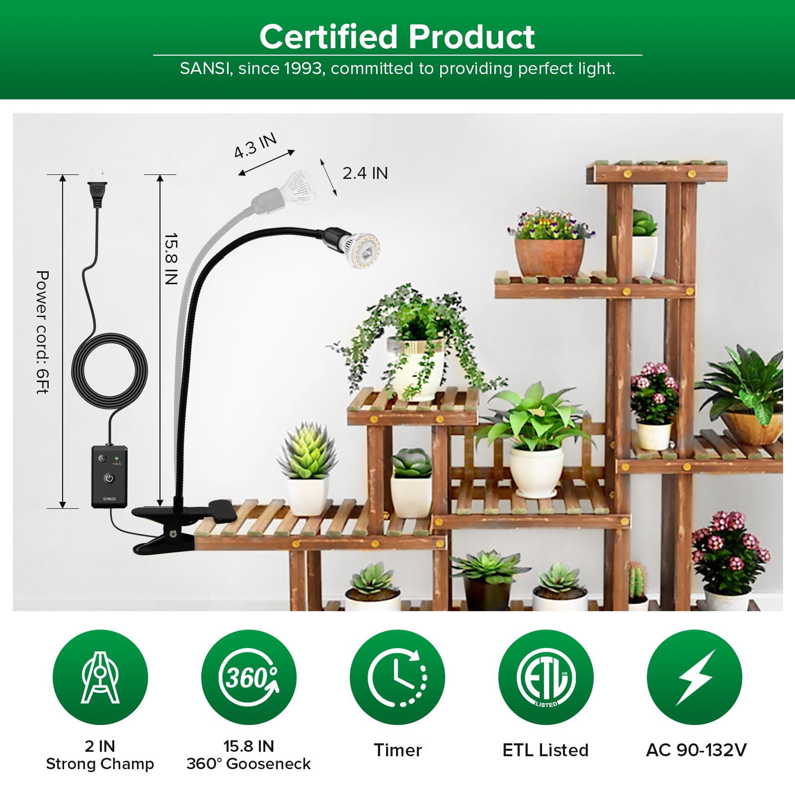 SANSI next to a hand to show compact scale and easy placement convenience