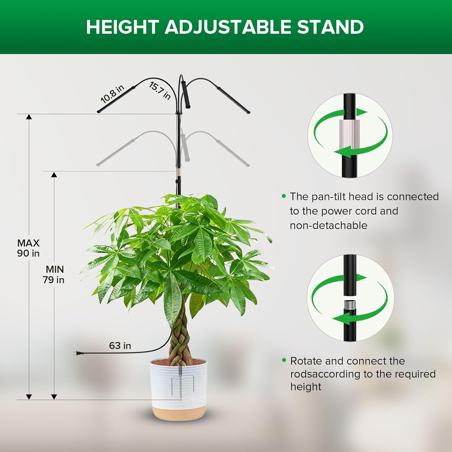 SANSI triangular ground stake detail providing secure anti-tip stability in soil