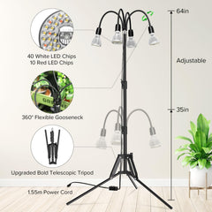 SANSI reinforced tripod feet showing stability benefit for taller indoor plant setups