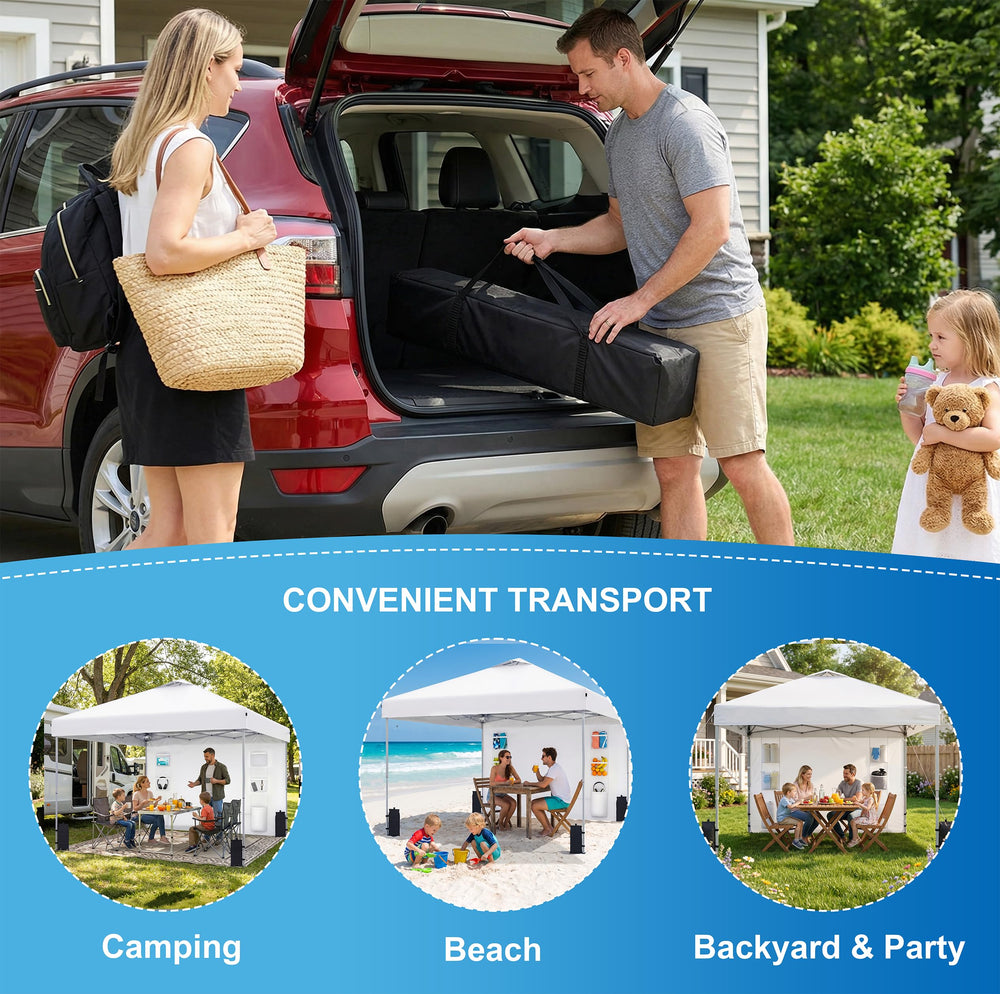 SANWAY interior storage pockets holding cash box and organizing supplies