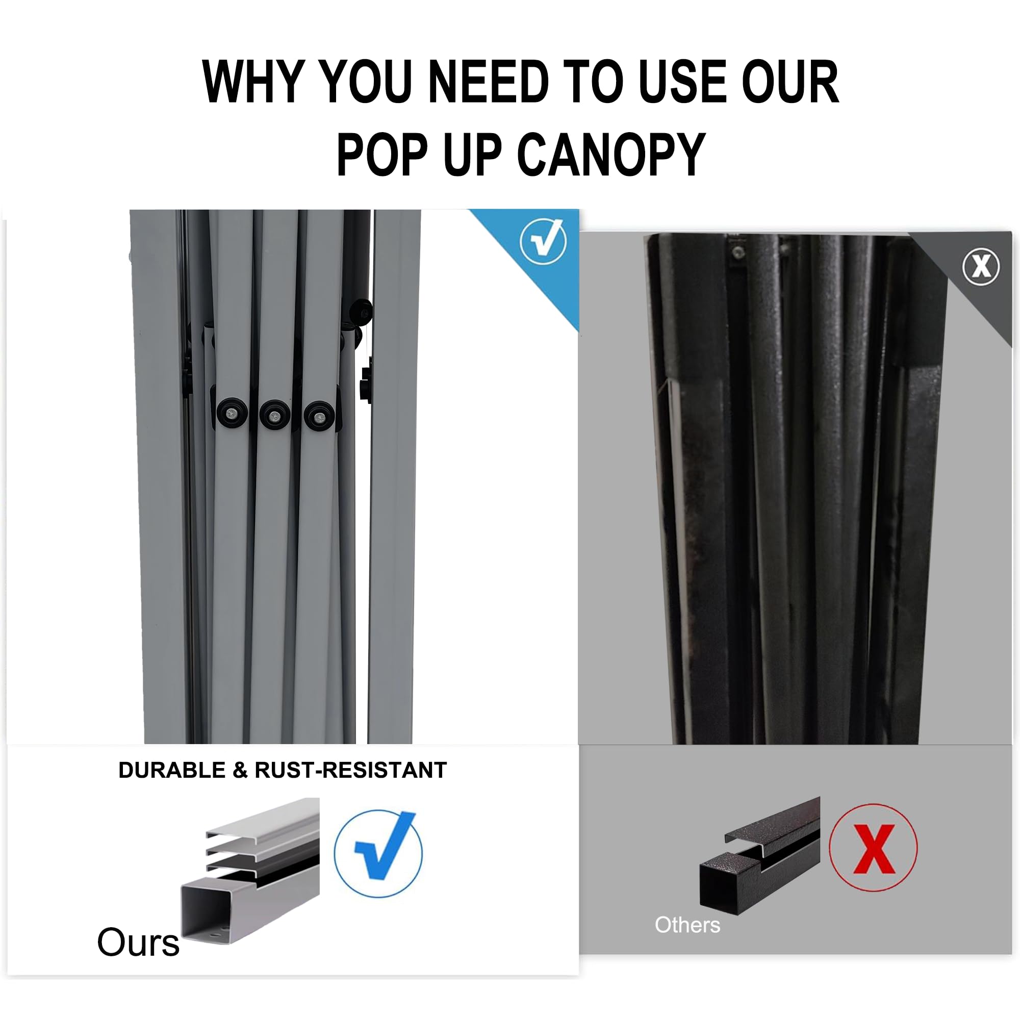 SANWAY canopy beside a chair for size comparison and spatial planning