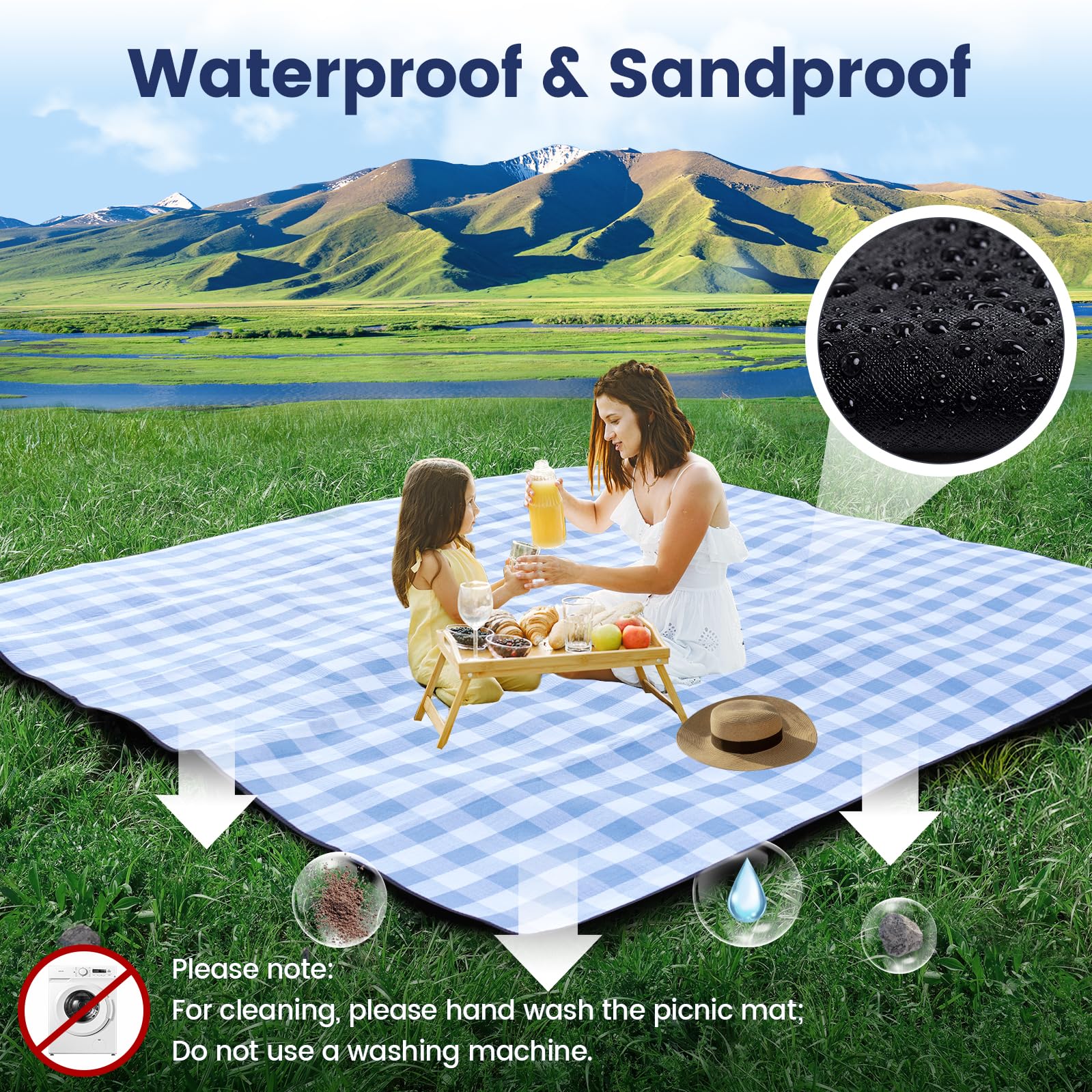 sapsisel in-use at park with family enjoying picnic and easy cleanup