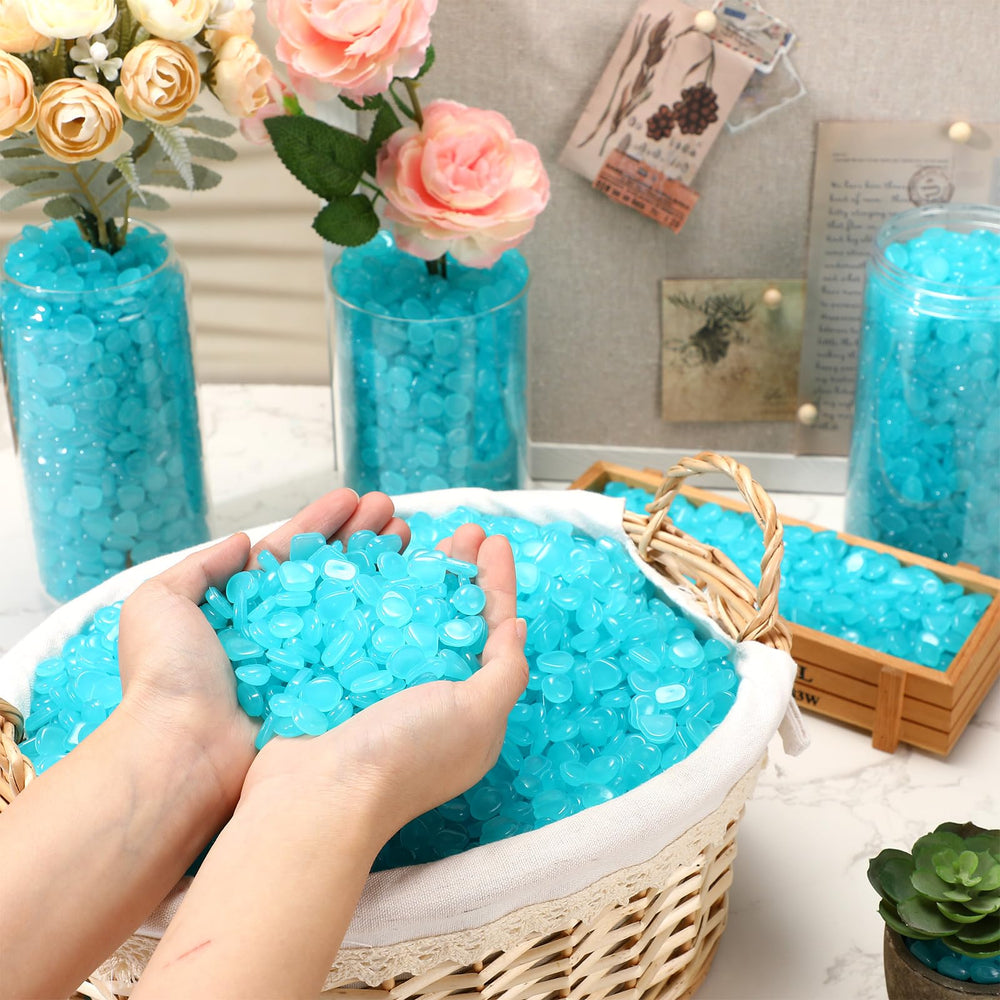 Sasylvia decorative jar filled with glowing stones creating mood lighting