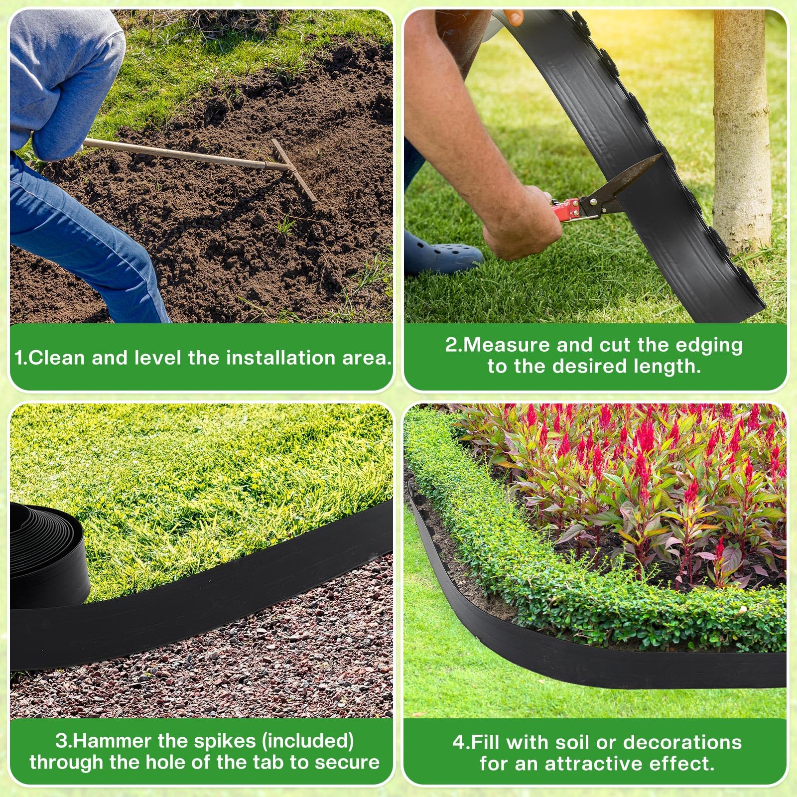 Sasylvia edging installed on a curved flower bed creating a clean border