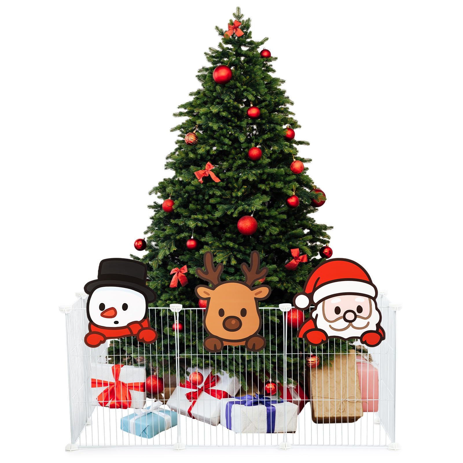 Sasylvia assembled fence front view showing neat festive border and clean lines