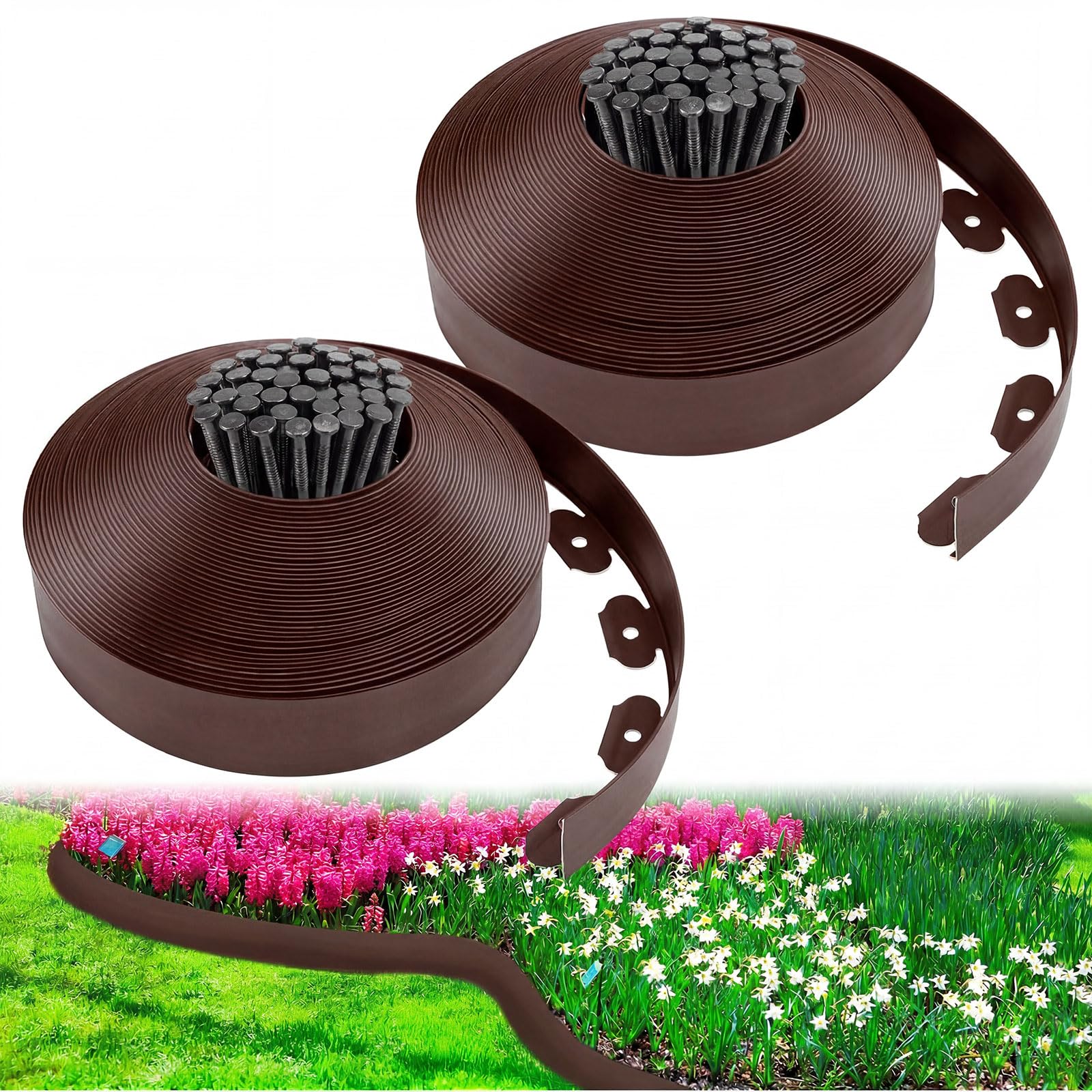 Sasylvia front packaging showing full 200ft kit and included spikes benefits neat borders