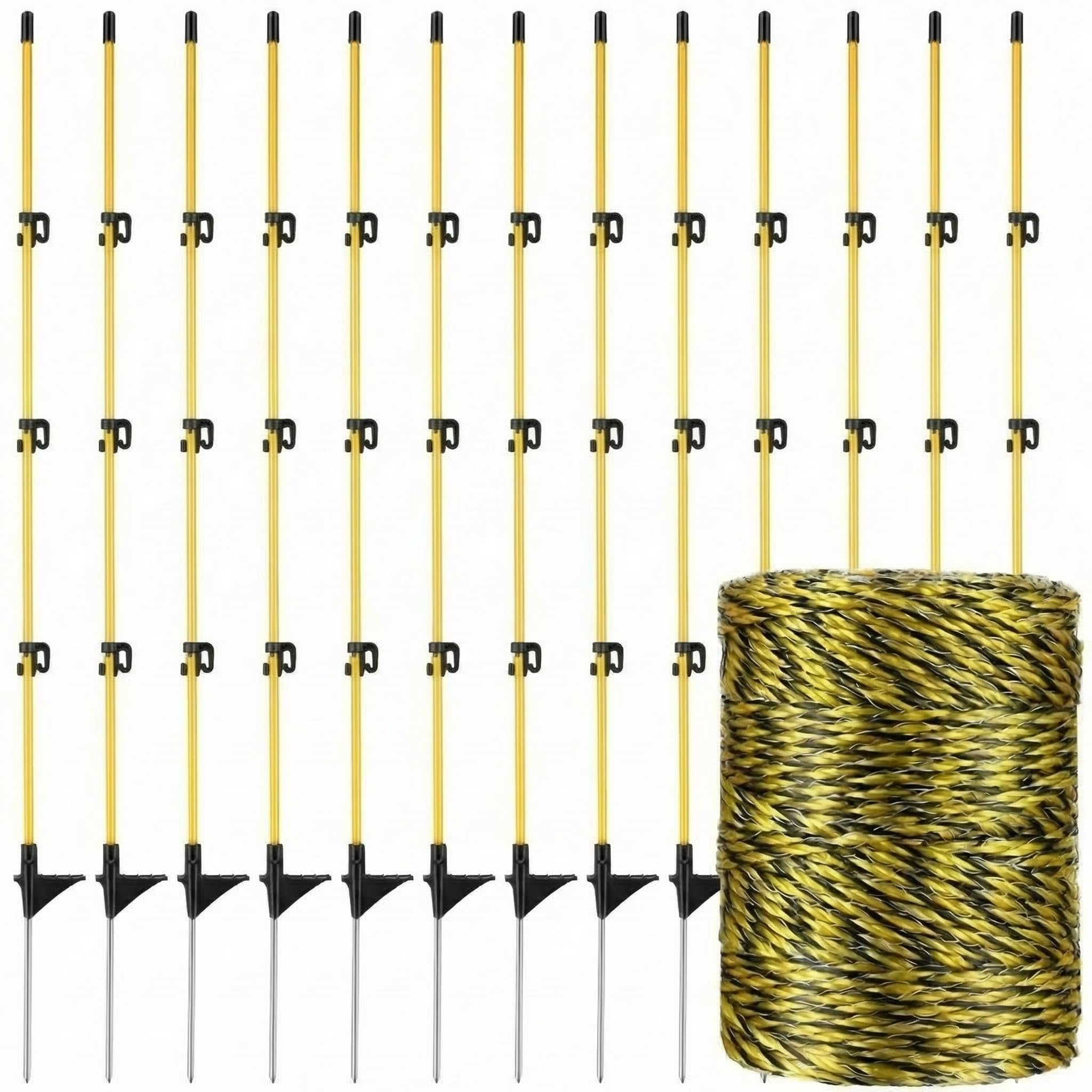 Sasylvia front view showing 36 yellow-black posts and quick setup benefit