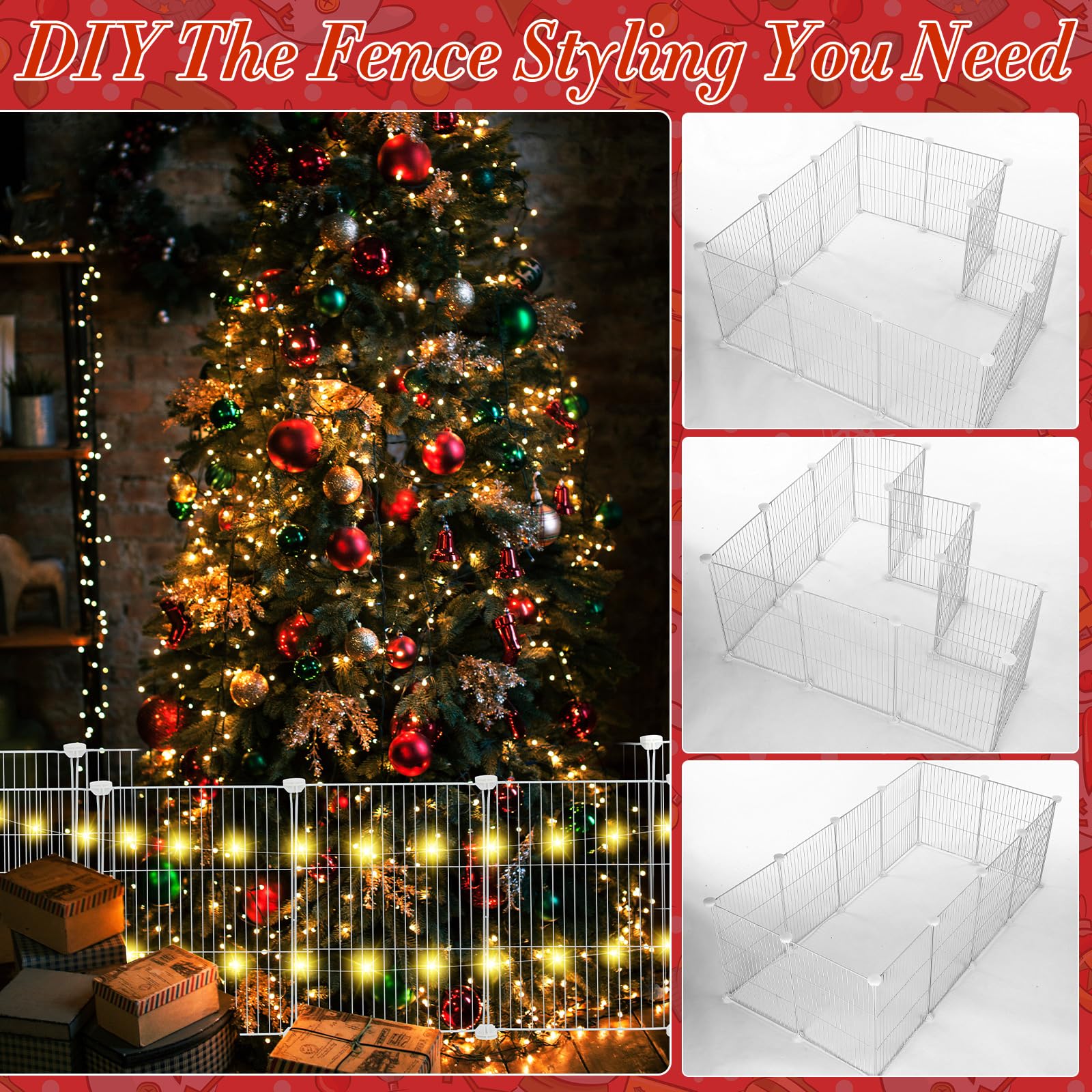 Sasylvia LED lights wrapped on fence showing festive illumination benefit