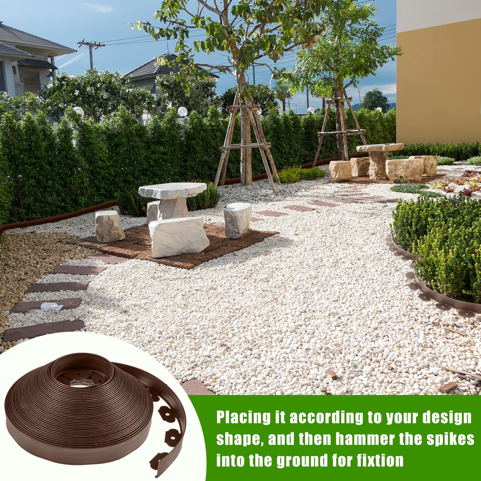 Sasylvia backyard pathway with edging showing finished look and defined walkway benefit