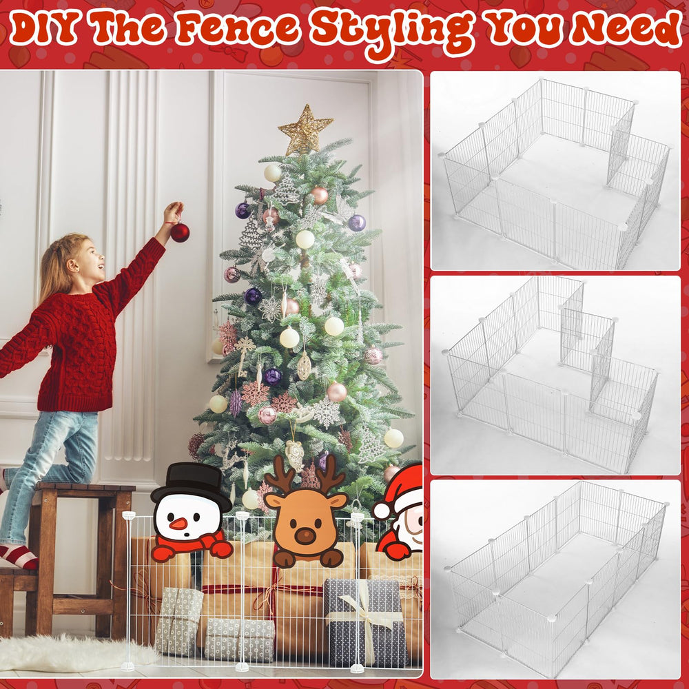 Sasylvia fence used on lawn garden creating a festive outdoor holiday scene