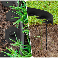 Sasylvia spiral spike detail anchored in soil showing secure hold and frost resistance benefit