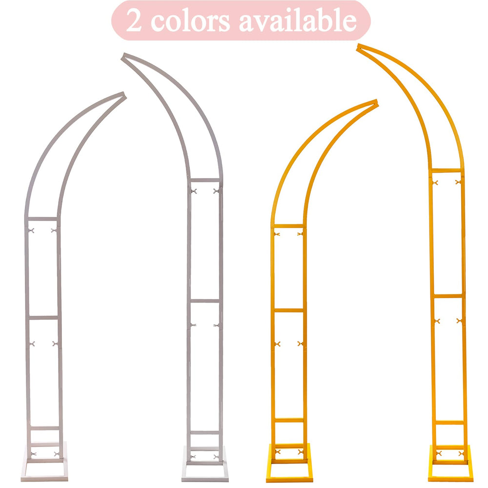 SATBIR assembled pair of 8.2 and 6.9 ft arches creating tiered ceremony backdrop