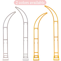 SATBIR assembled pair of 8.2 and 6.9 ft arches creating tiered ceremony backdrop