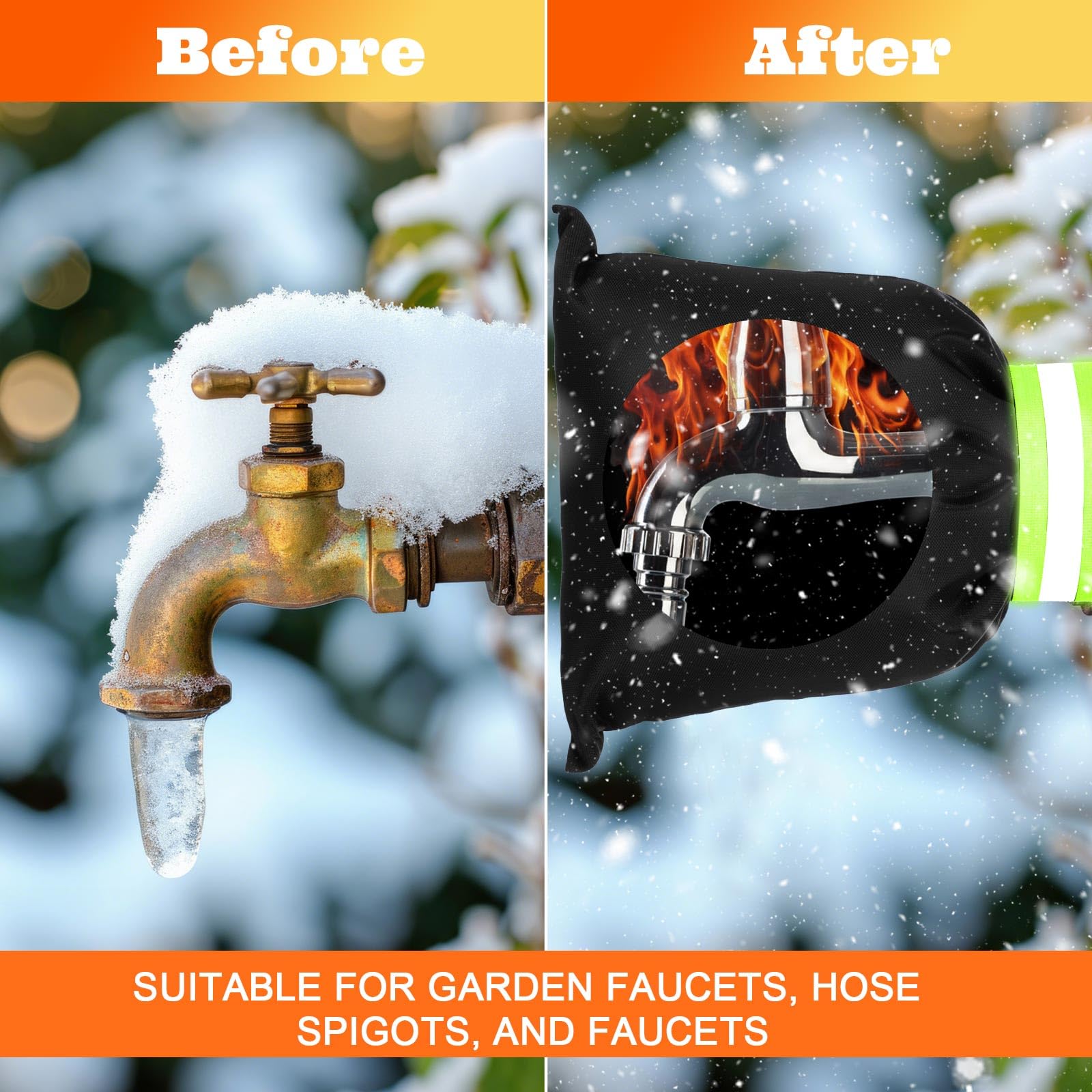 SATINIOR reflective strips visible at night improving faucet visibility and safety