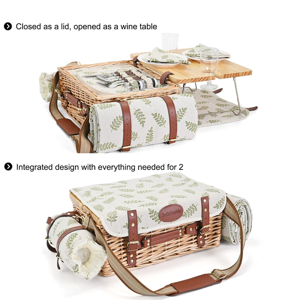 SatisInside detachable pine lid converted into a low picnic table for serving