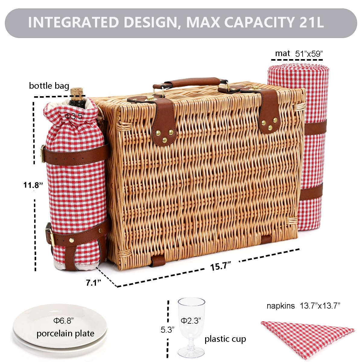 SatisInside PU handle and straps detail providing easy carrying benefit