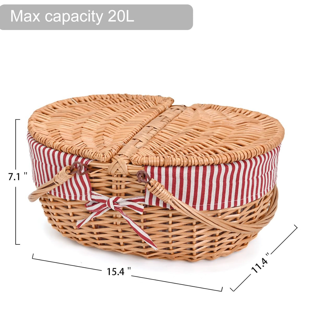 SatisInside open basket showing removable liner and lids, easy-access benefit