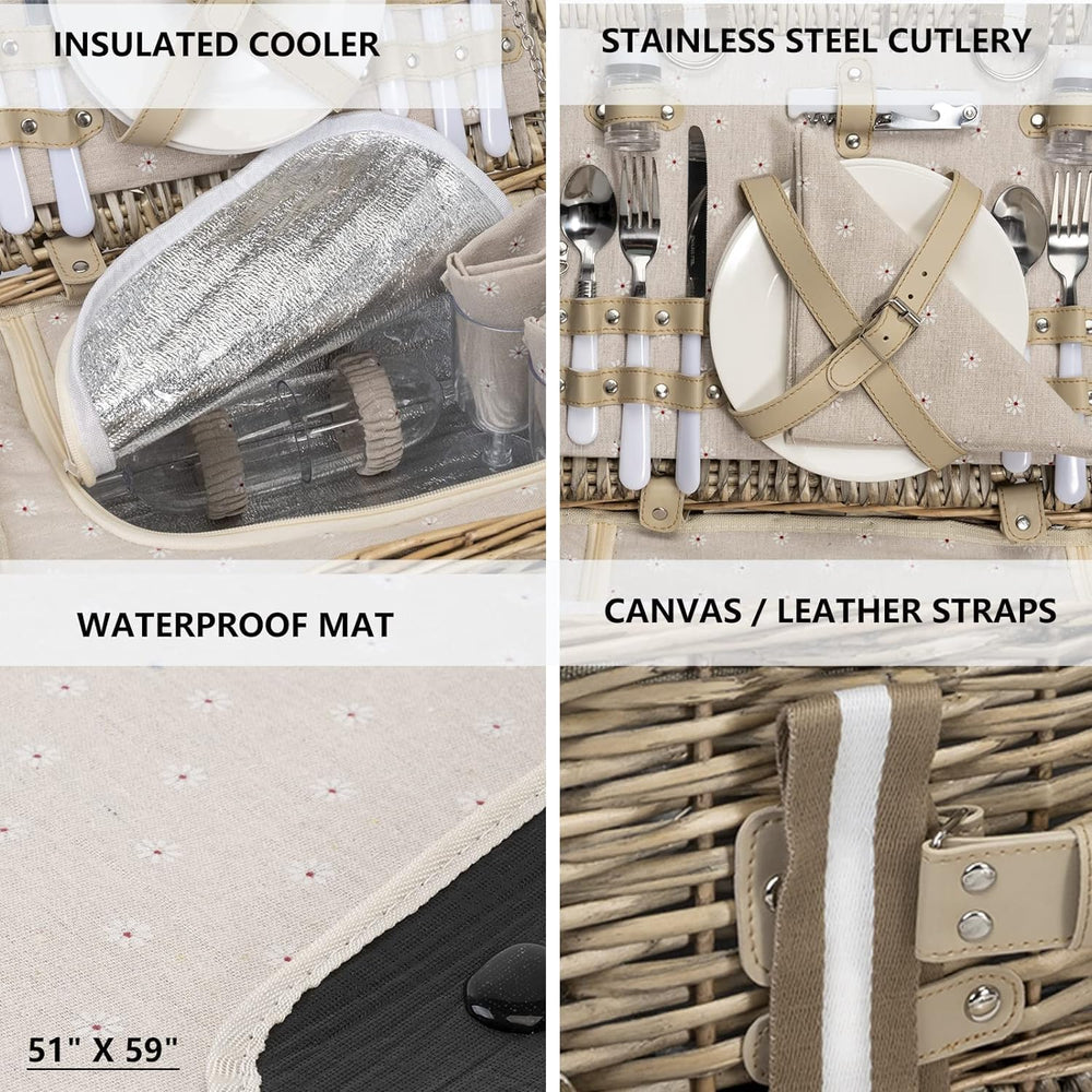 SatisInside waterproof picnic blanket folded for compact, dry seating