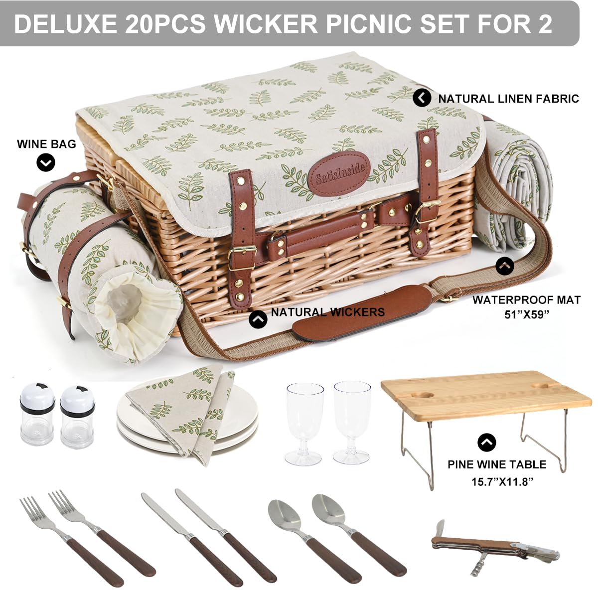SatisInside waterproof picnic blanket spread on grass for dry seating