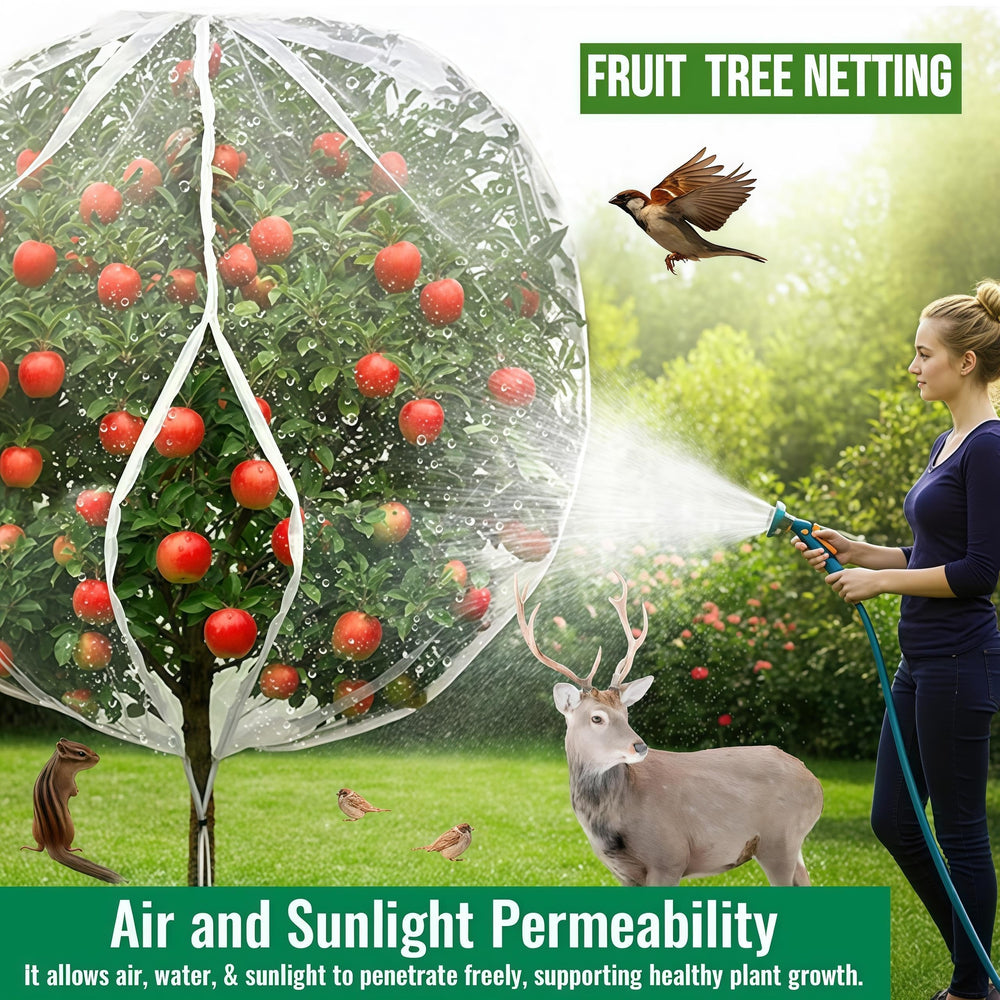 SATXTREM drawstring detail securing net around trunk for pest prevention