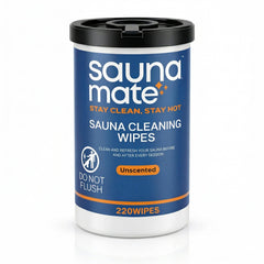 SaunaMate canister front view showing convenient dispenser and brand benefit