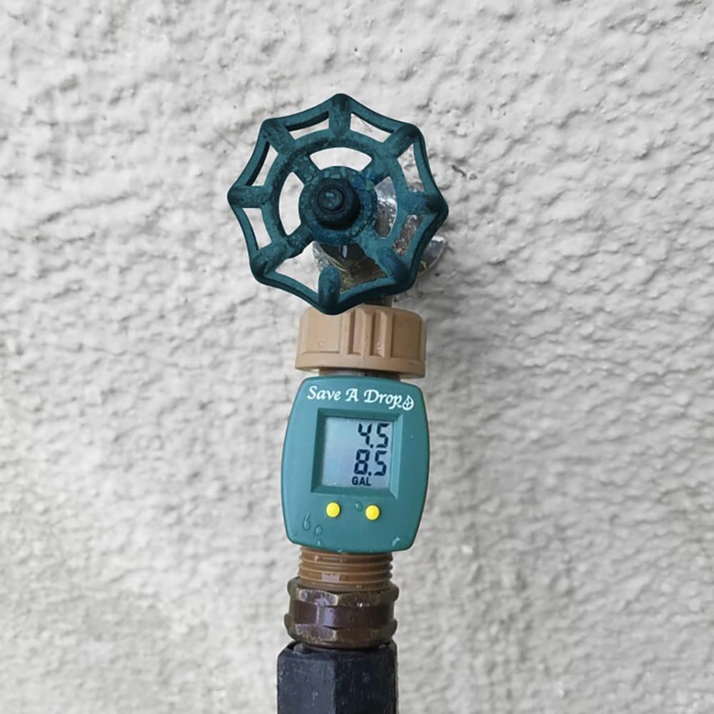 SAVE A DROP on a camping hose setup showing practical water tracking while camping