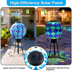 SAVENNA lit globe projecting blue ground light pattern for ambiance