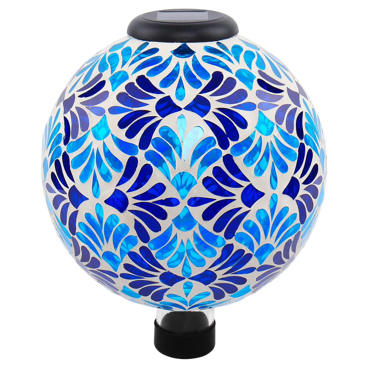 SAVENNA front view blue mosaic globe showing decorative appeal
