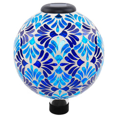 SAVENNA front view blue mosaic globe showing decorative appeal