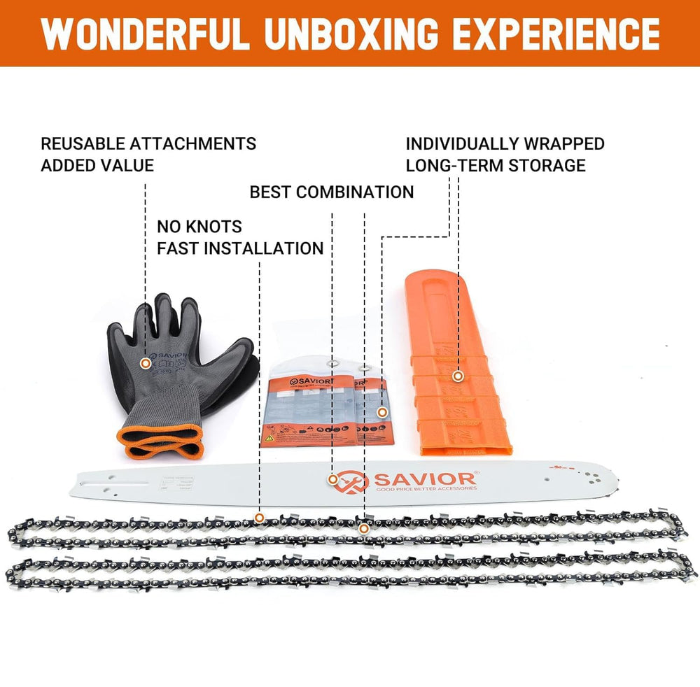 Savior bar groove and oil hole close-up for consistent chain lubrication
