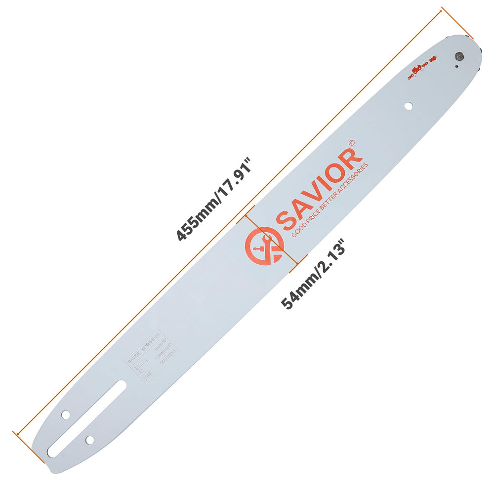 Savior bar sprocket-nose detail illustrating reduced kickback and smooth feed