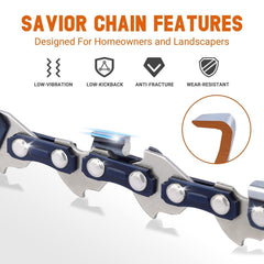 Savior detail of .043" gauge and 56 drive links for proper bar fit