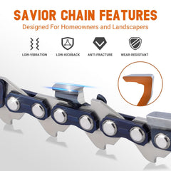 Savior chain rivet close-up showing heat-treated joints for durability