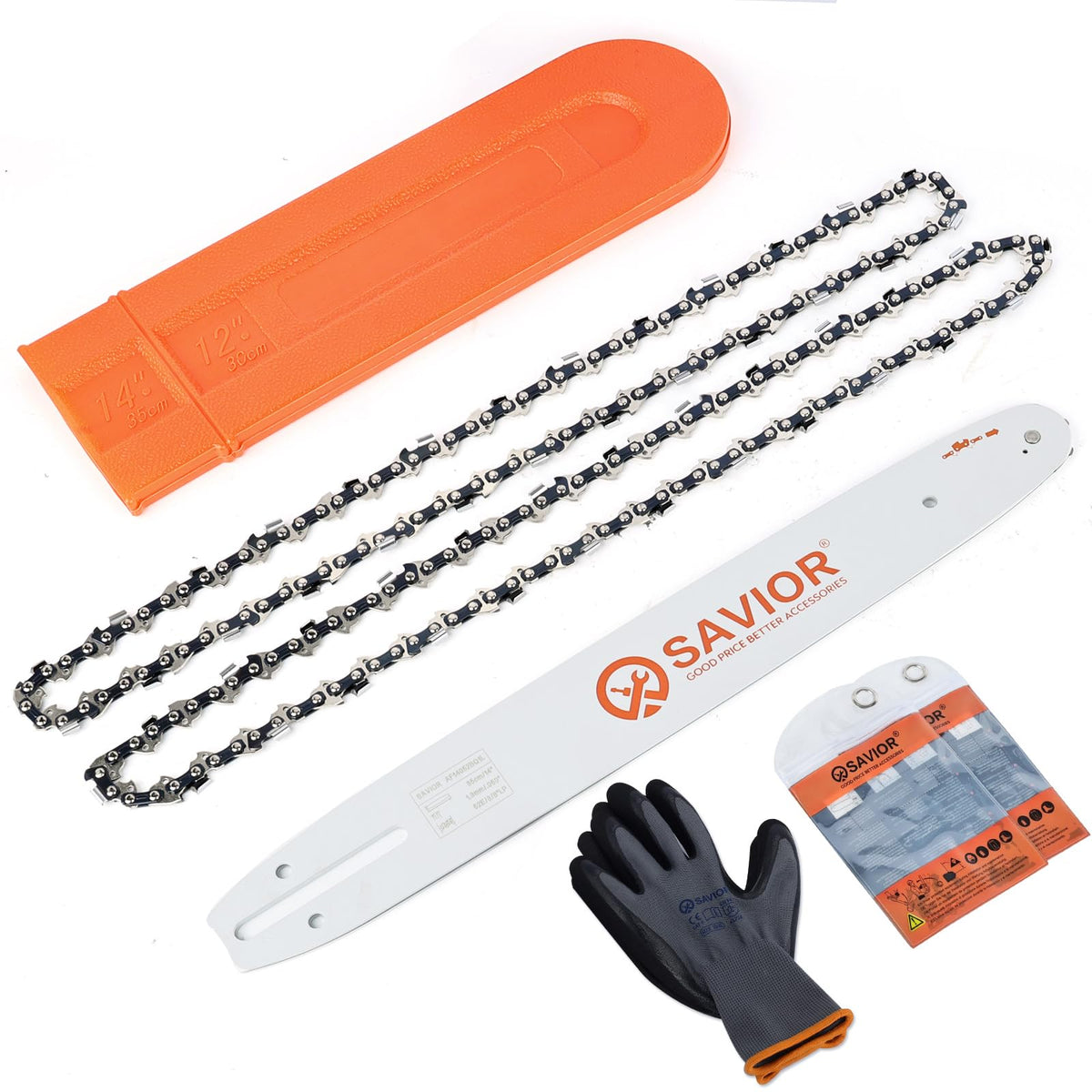 Savior front view of boxed bar and chain kit showing ready-to-install benefit