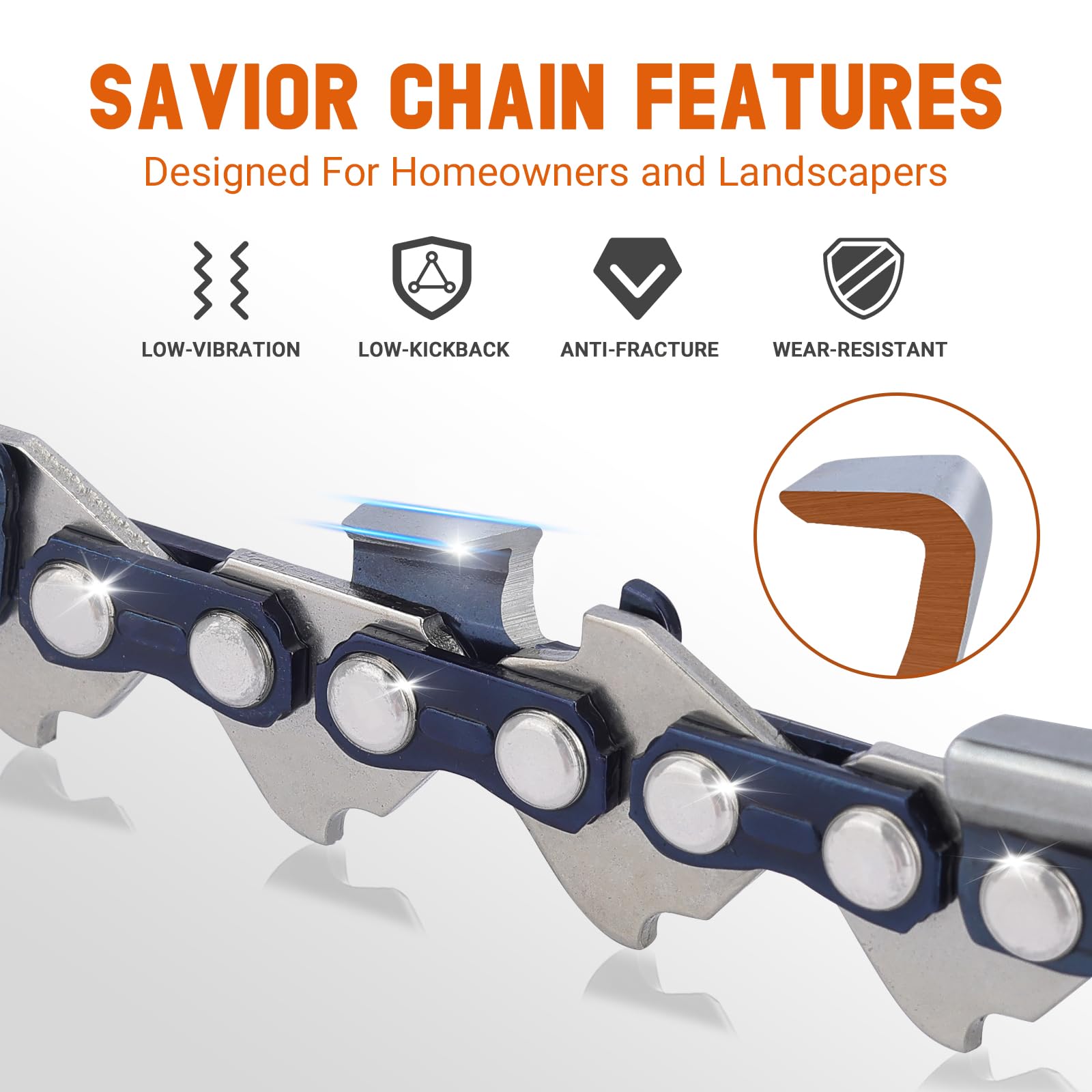 Savior complete packaged kit layout with two chains, bar cover and accessories for quick setup