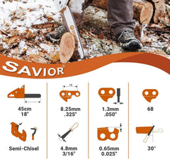 Savior rivet heat-treated detail highlighting stronger link connections and safety