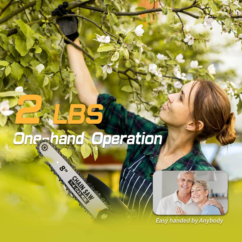 SavvyMate in use pruning a branch showing faster yard cleanup and safer handling