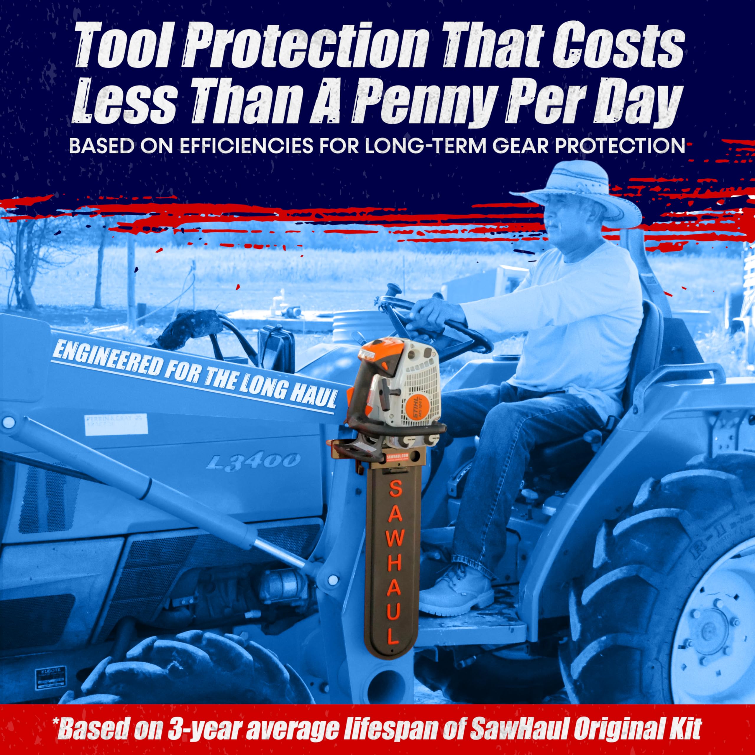 SawHaul in a field setting on equipment highlighting reliable protection during work
