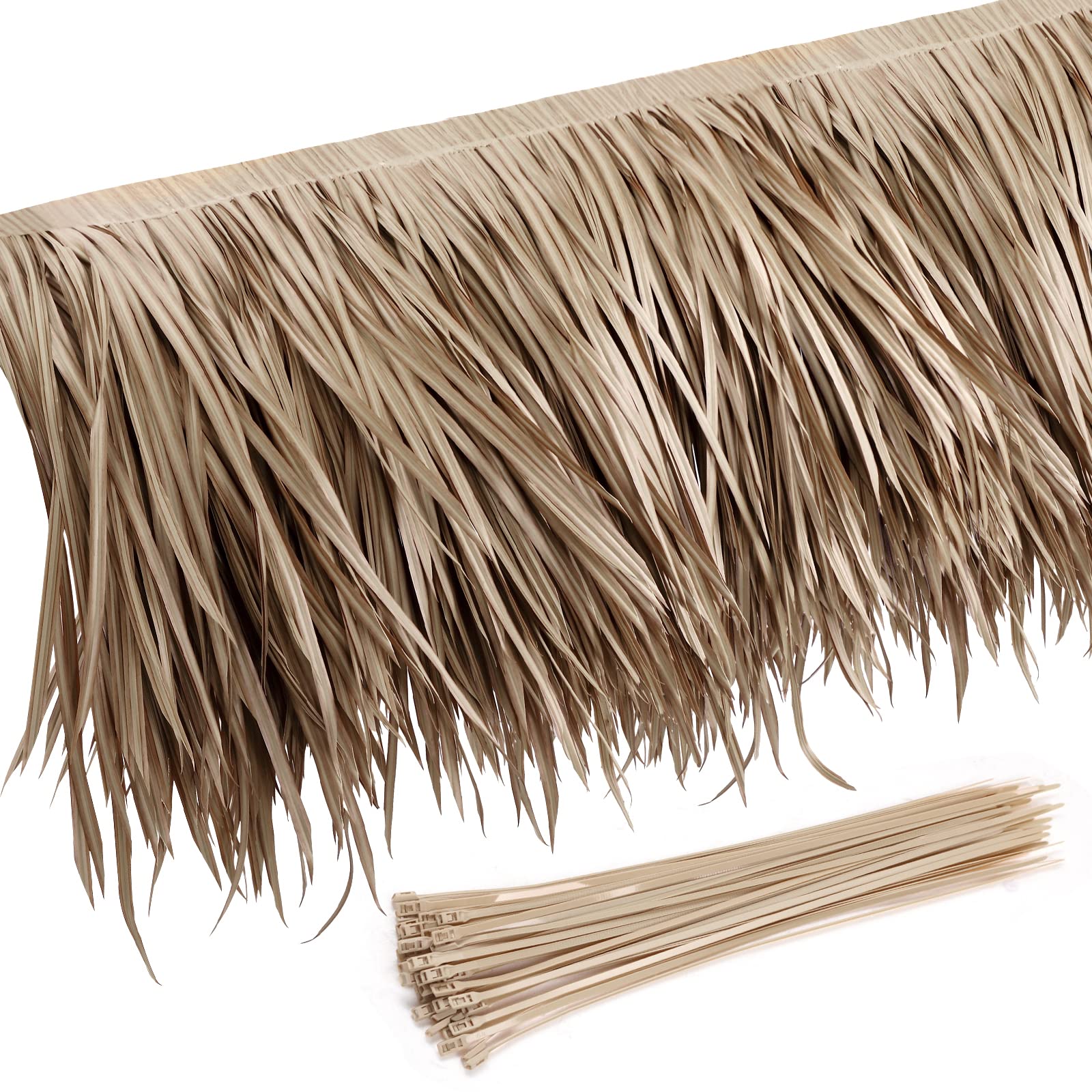 Sawysine front view of the grey thatch roll showing compact packaging and included ties