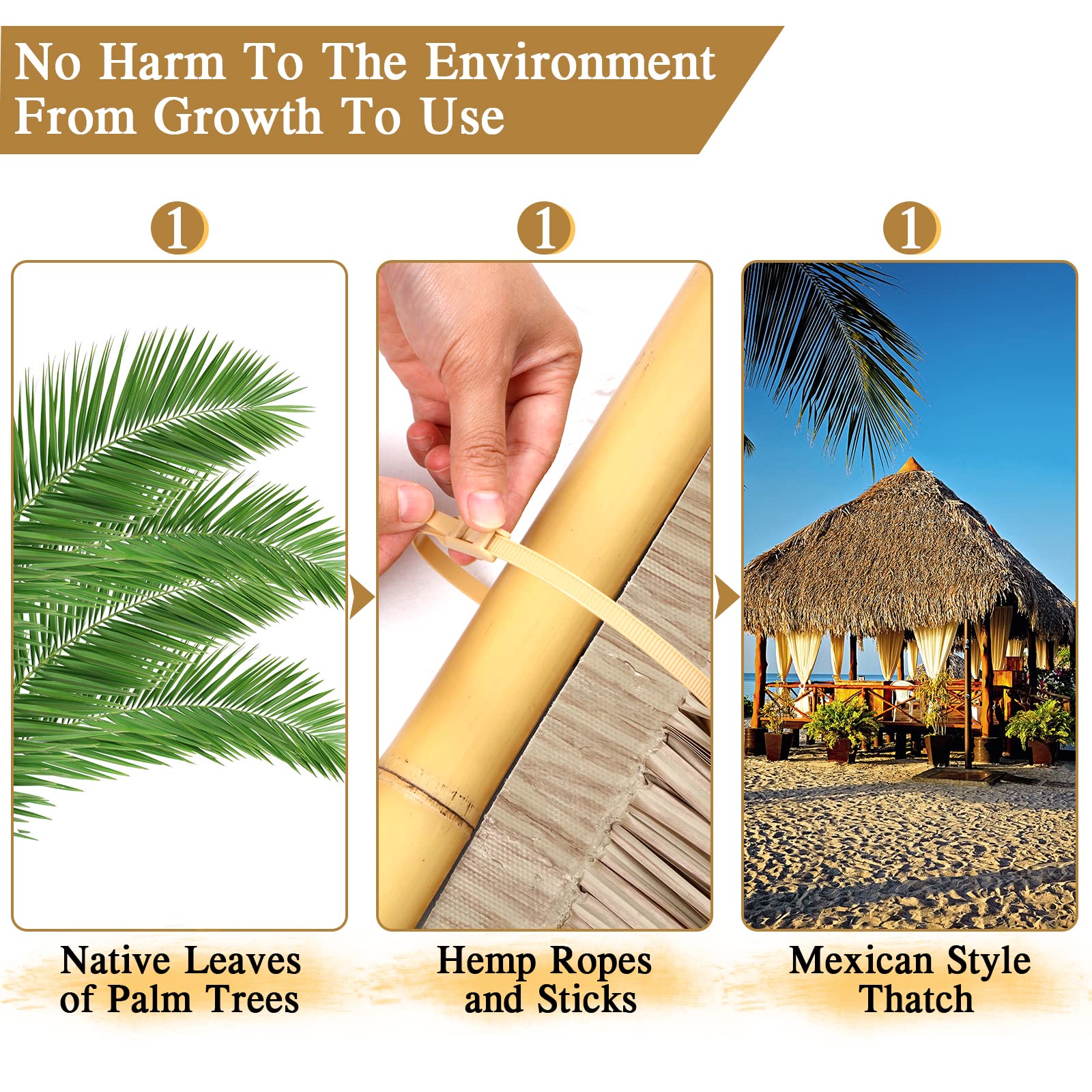 Sawysine thatch installed as a patio umbrella skirt providing tropical shade and curb appeal
