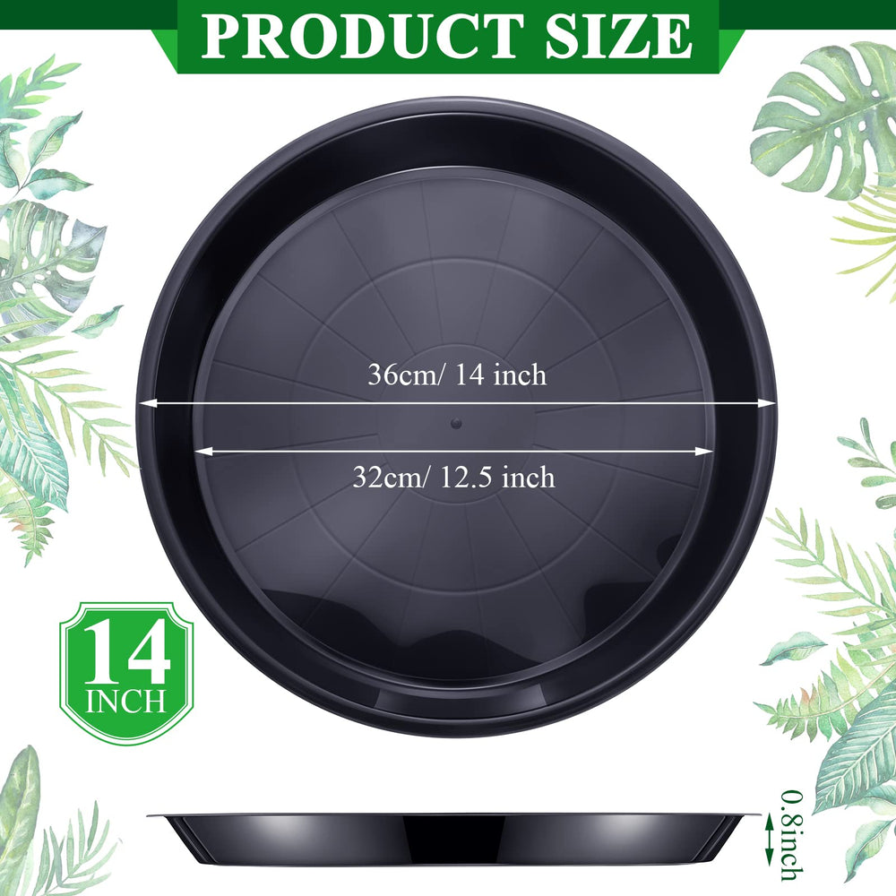 Sawysine top view of 14-inch saucer demonstrating coverage for large pots