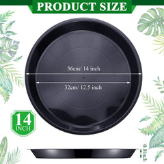 Sawysine top view of 14-inch saucer demonstrating coverage for large pots