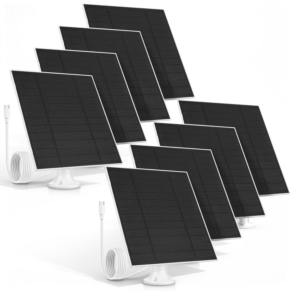 Saysurey front packaging showing eight solar panels and accessories as durable kit