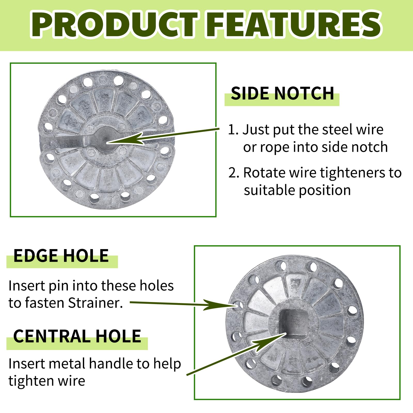 Saysurey galvanized 4mm pin detail showing rust protection and secure locking