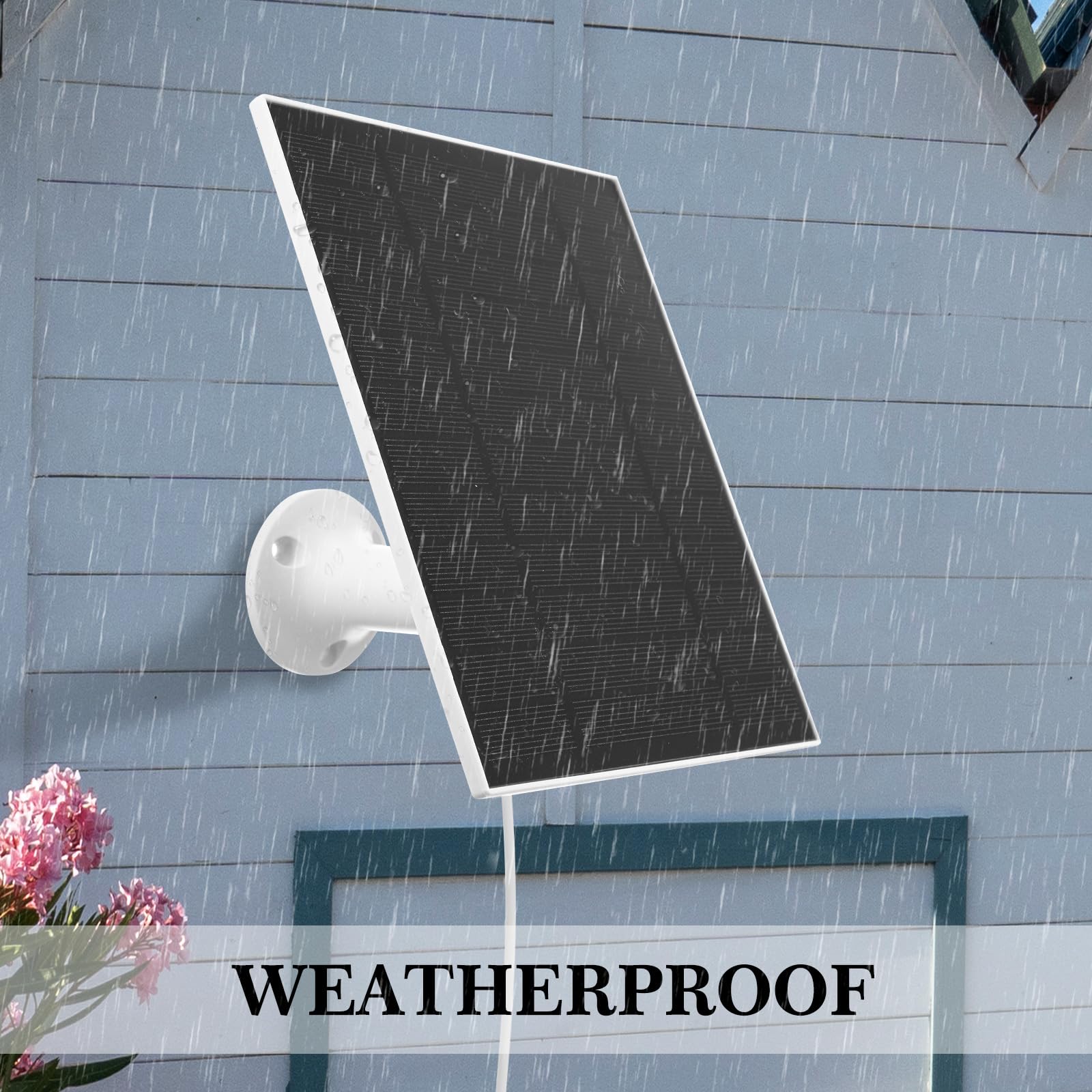 Saysurey mounted solar panel powering a yard camera for continuous surveillance