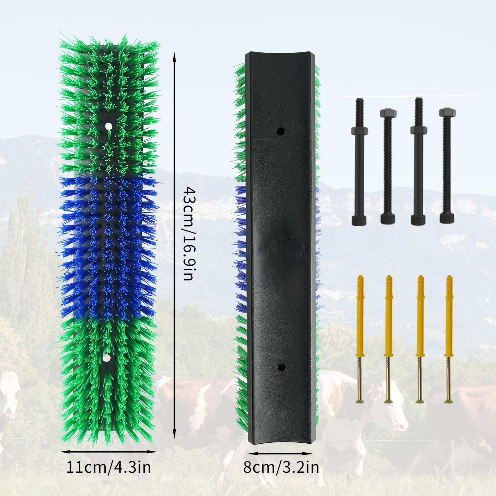 Sayutie brush mounted on wooden post demonstrating easy secure installation benefit