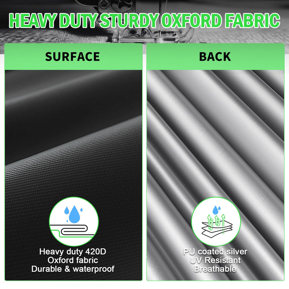 Sbekiev hem detail showing interior waterproof coating for rain protection and pool safety