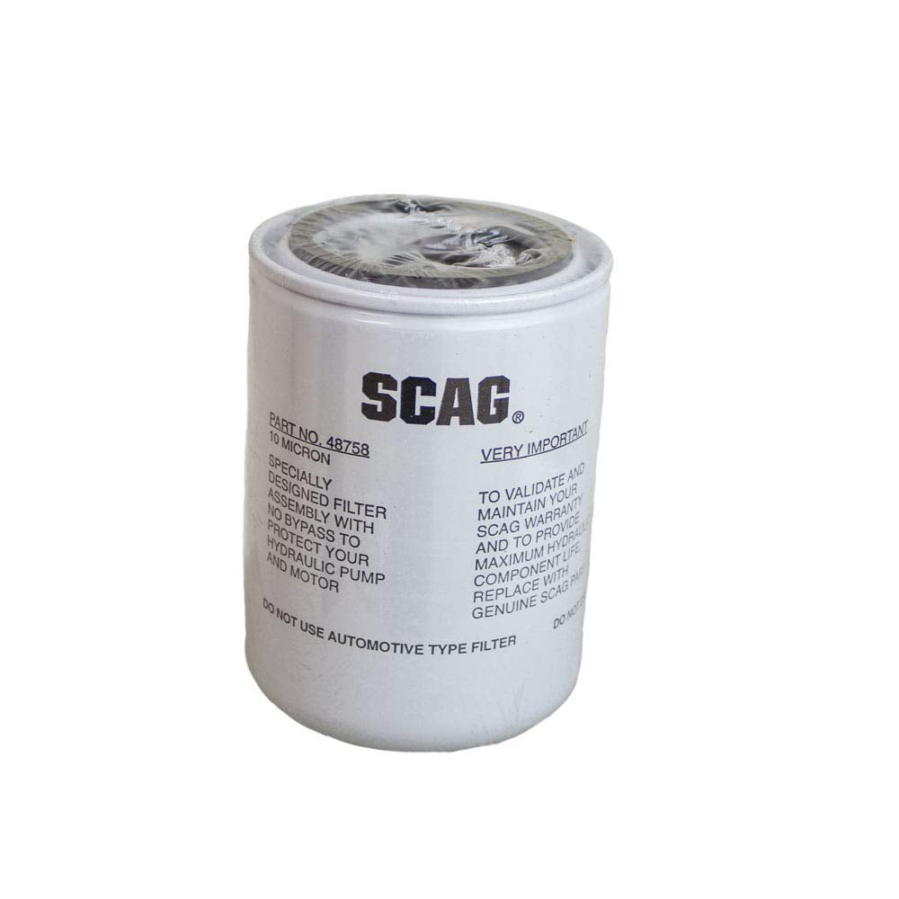 Scag 48758 front view showing filter and benefit of reliable filtration