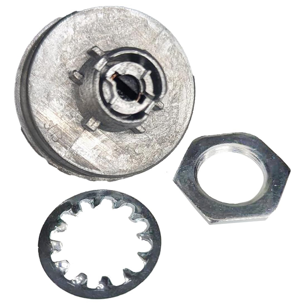 Scag ignition switch front view showing key slot and clean fit for easy replacement